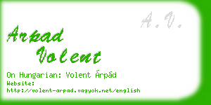 arpad volent business card