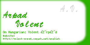 arpad volent business card